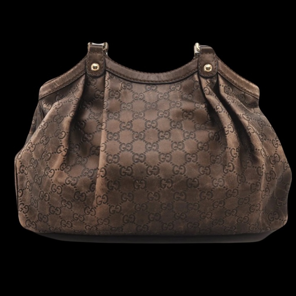 GUCCI Guccissima Sukey GG Leather Hobo Shoulder Satchel Tote π - Picture 3 of 15